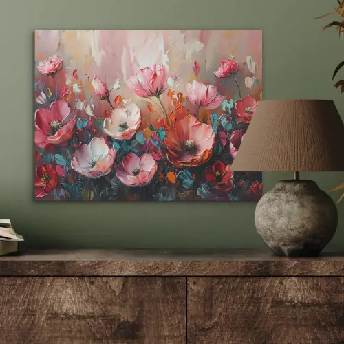 Klaprozen - Roze - Bloemen - Botanisch - Kunst PET vilt klein -sfeer2
