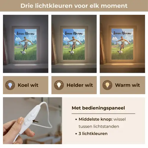 Voetbal - Jongen - Goal - Voetbaltenue Light Box met kabel (Kinderlampje) klein -USP_lichtkleurNL