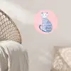 Kat - Illustratie - Minimalistisch - Roze Wandcirkel behangsticker klein -sfeer4