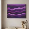 Lijnen - Golven - Paars - Abstract Textielframe - compleet frame klein -sfeer2