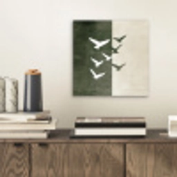 Japandi - Vogel - Groen aluminium wit klein -sfeer1