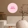 Girl power - Roze - Hartje Wandcirkel behangsticker klein -sfeer1