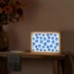 Bessen - Modern - Blauw Light Box met kabel (Tafellamp) klein 924 -sfeer4