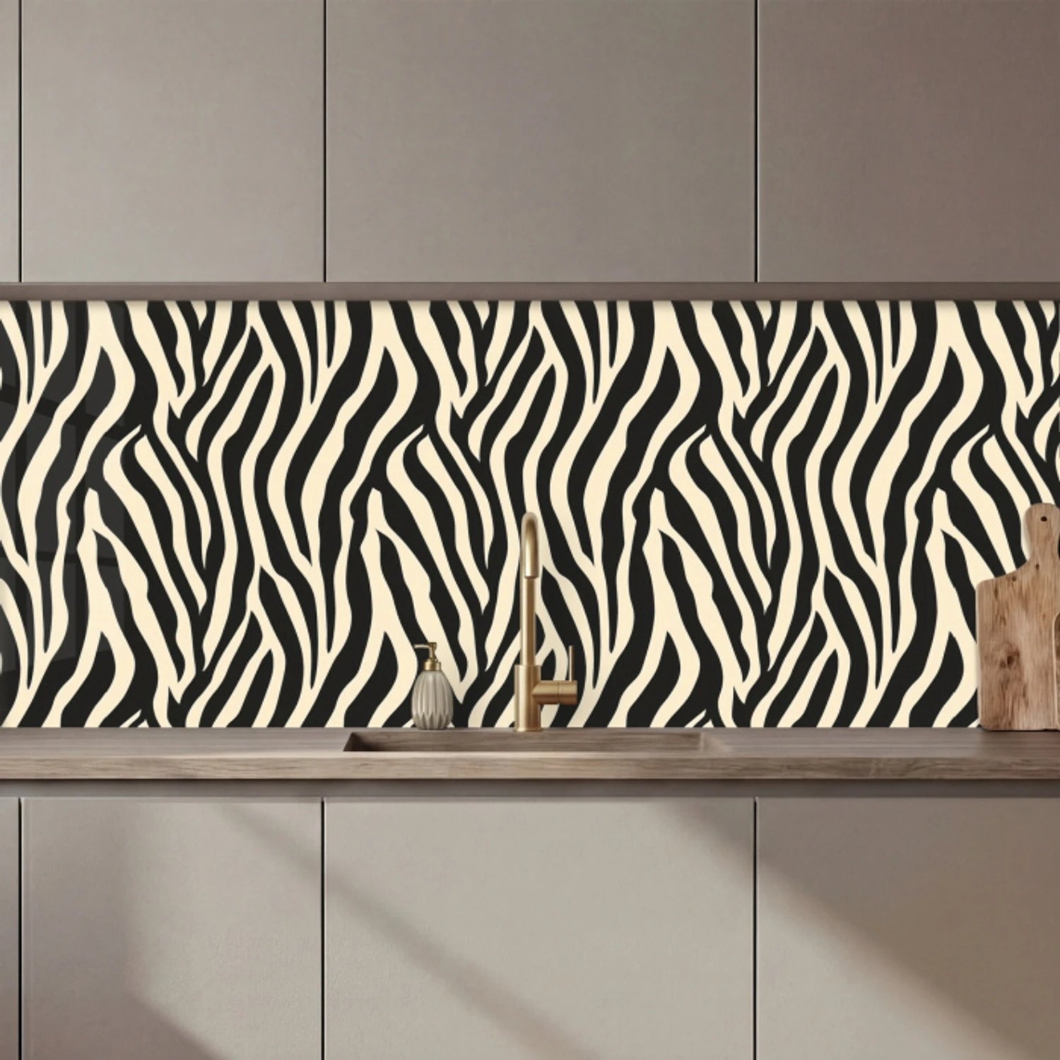 Zebra - Print - Klassiek - Zwart keuken achterwand 2 middel 871 zz_3dshopping