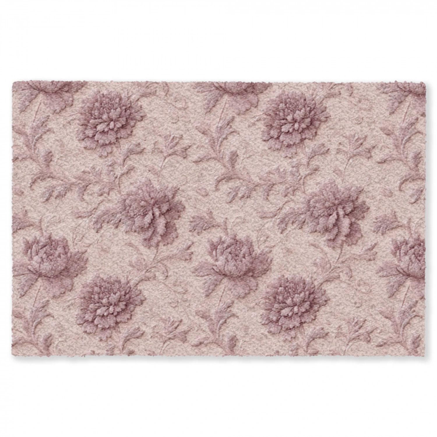 Reliëf - Pioenrozen - Roze Vloerkleed Rechthoek klein 1091 -3d