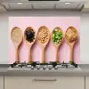Ingrediënten - Lepels - Hout - Roze keuken achterwand spatscherm klein -3d_website