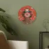 Vrouw - Kleurrijk - Dierenprint - Bloemen Akoestische PET Vilt - Rond klein -sfeer2