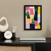 Abstract - Roze - Lappen - Vormen - Geel fotolijst zwart zonder passe partout klein -sfeer1