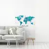 Wereldkaart - Blauw - Kleurrijk fotobehang vinyl groot -woonkamer