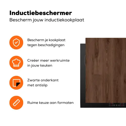 Bruin - Patronen - Hout Inductie beschermer vinyl 3mm klein 276 -zzzzzzz-td-ups