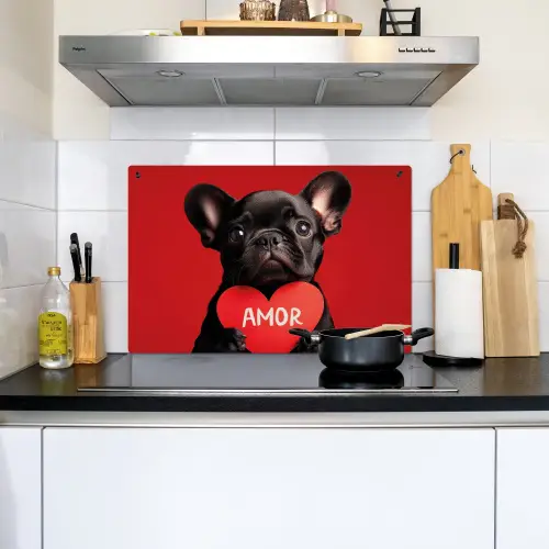 Amor - Hond  - Hartje - Rood Inductie beschemer met haakjes klein -sfeer2