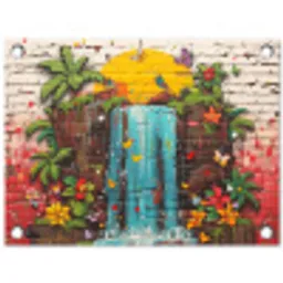 Waterval in Straatkunst tuinposter los doek klein -3d