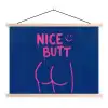 Brutaal - Grappig - Blauw textielposter latten blank klein -3d