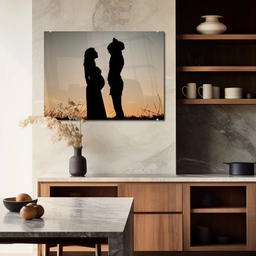 foto auf acrylglas schwangeres Paar