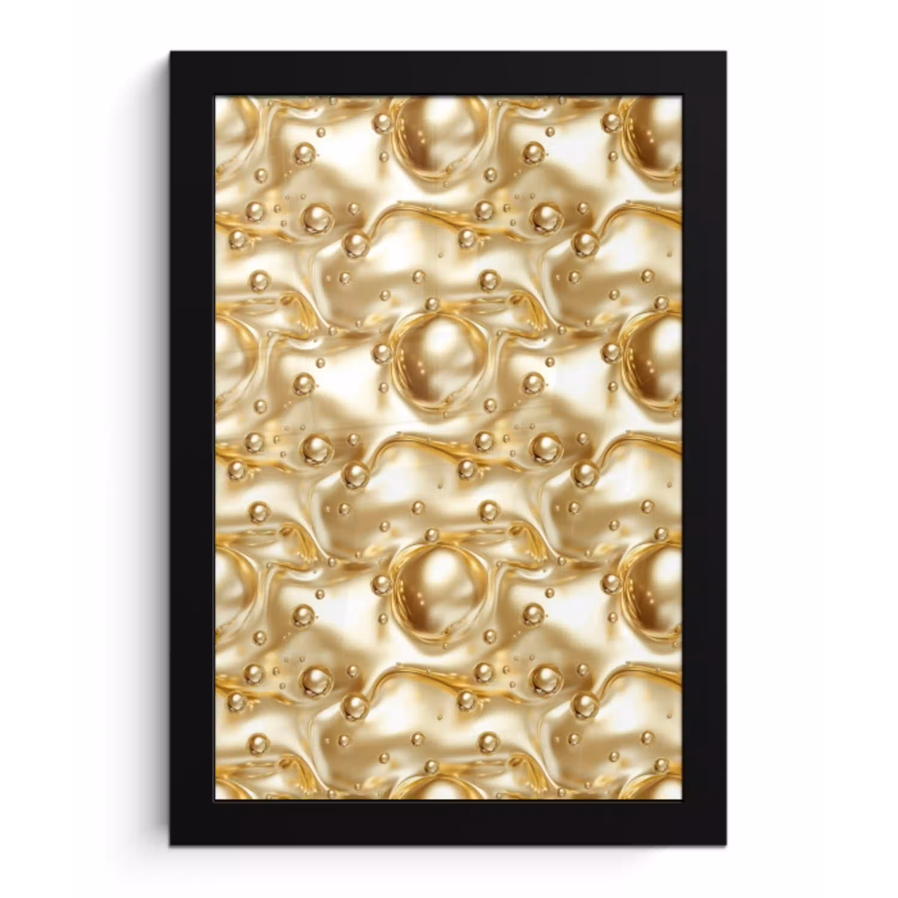 Vloeibaar - Druppels - Goud fotolijst zwart zonder passe partout klein 224 -3d