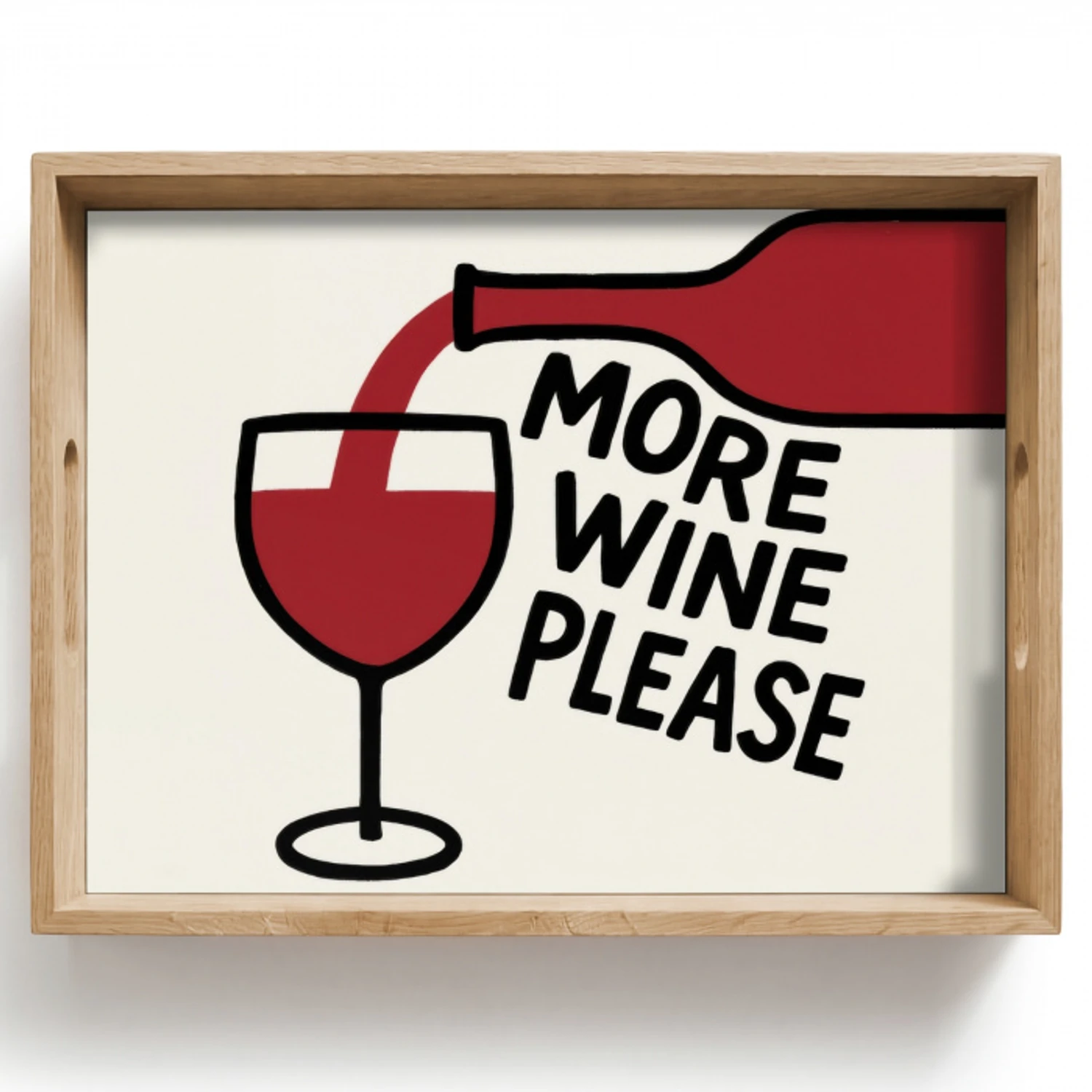 Wijnfles - Quote - Rood - Glas Dienblad Rechthoek middel -z3d_shopping