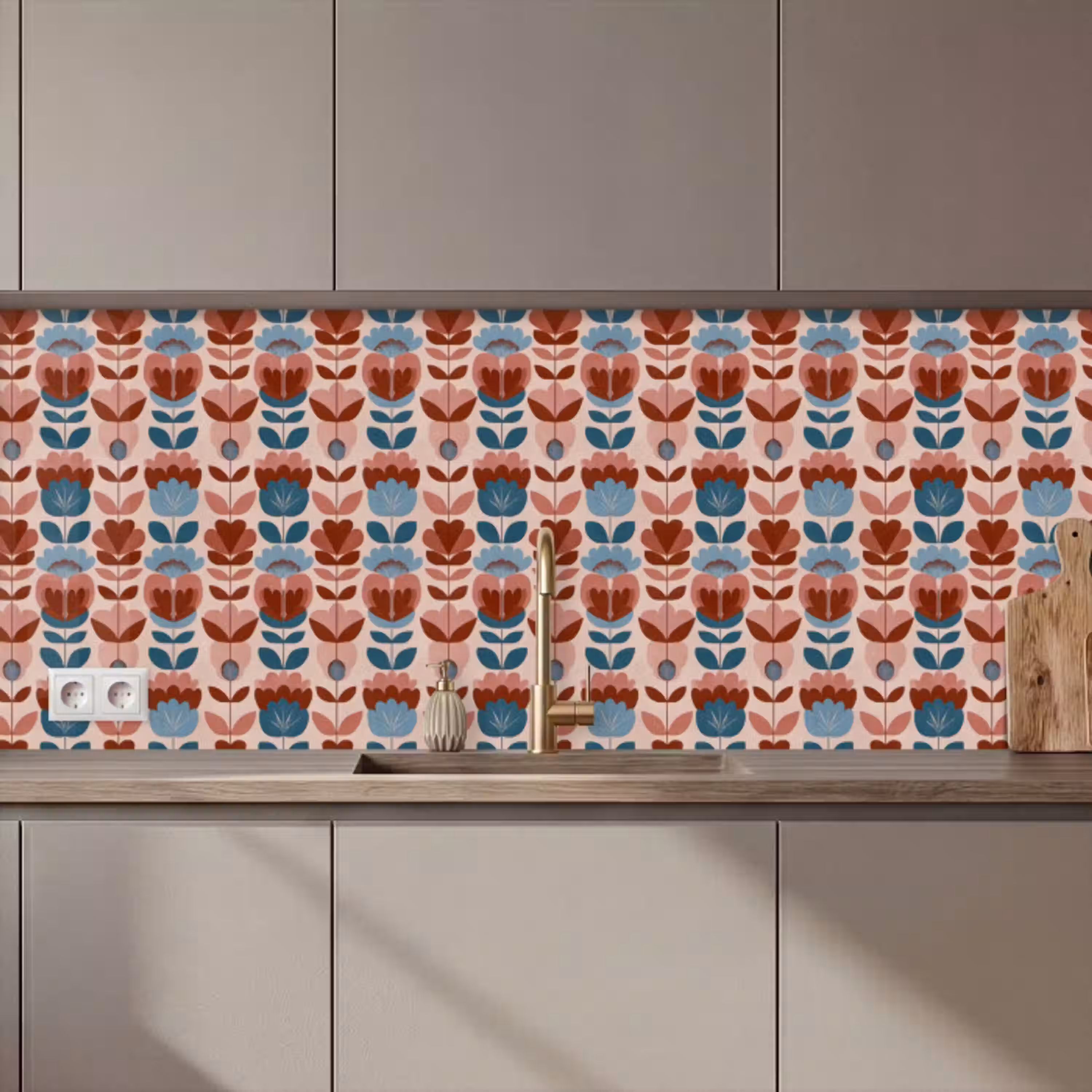 Vintage - Motief - Kleurrijk keuken achterwand 2 middel 871 zz_3dshopping