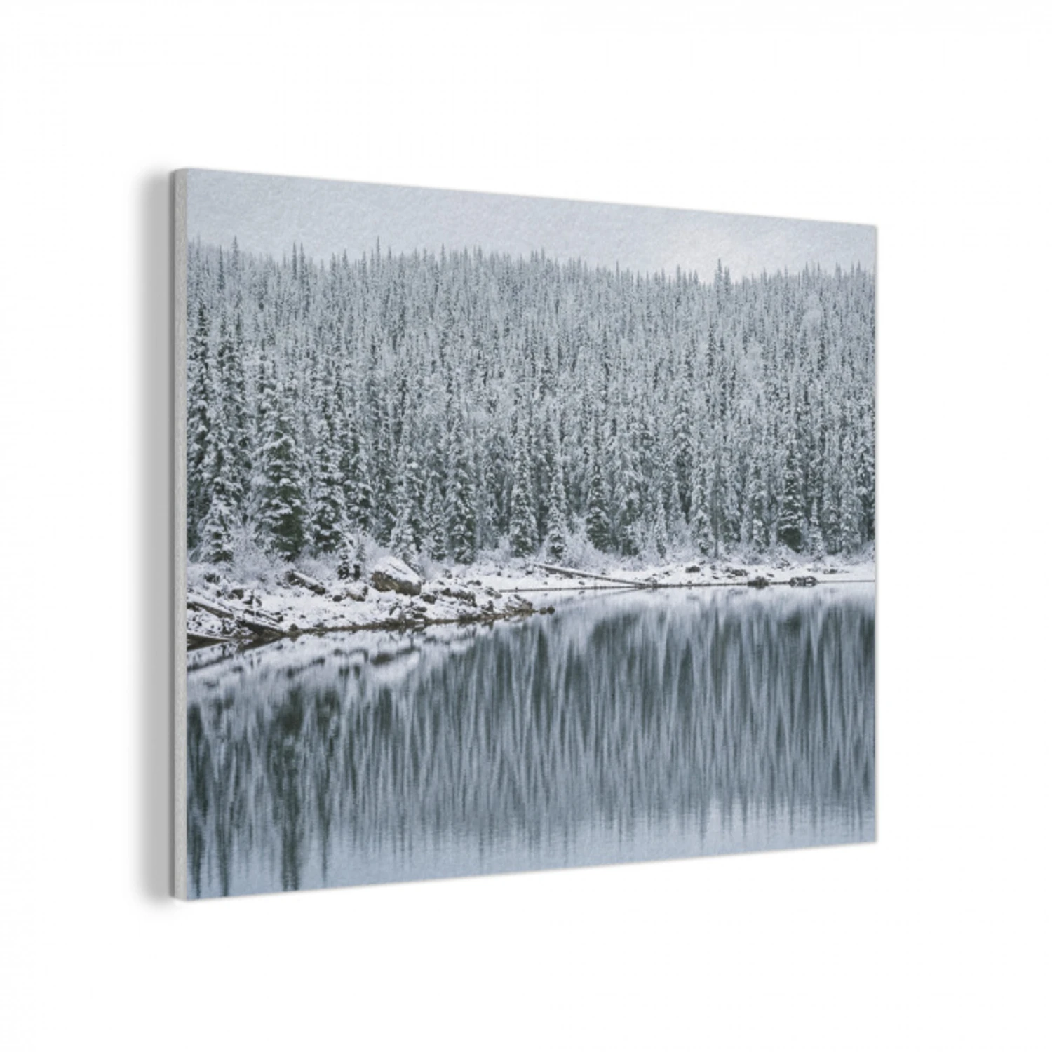 Bos - Reflectie - Meer - Winter - Serene PET vilt klein -3d