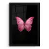 Vlinder - roze - Elegant fotolijst zwart zonder passe partout klein -3d