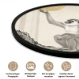 Aap - Maan - Goud Fotolijst rond zonder passe partout klein -closeup_DE