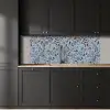 Patroon - Bloem - Grijs - Blauw keuken achterwand 2 middel 871 -sfeer1