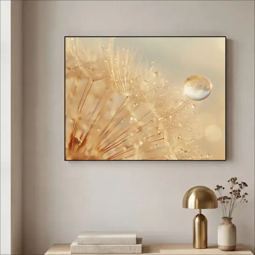 Paardenbloem - Water - Natuur - Planten - Modern Textielframe zwart klein -sfeer2