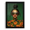 Vrouw - Groen - Modern - Bril - Abstract fotolijst zwart zonder passe partout klein -3d