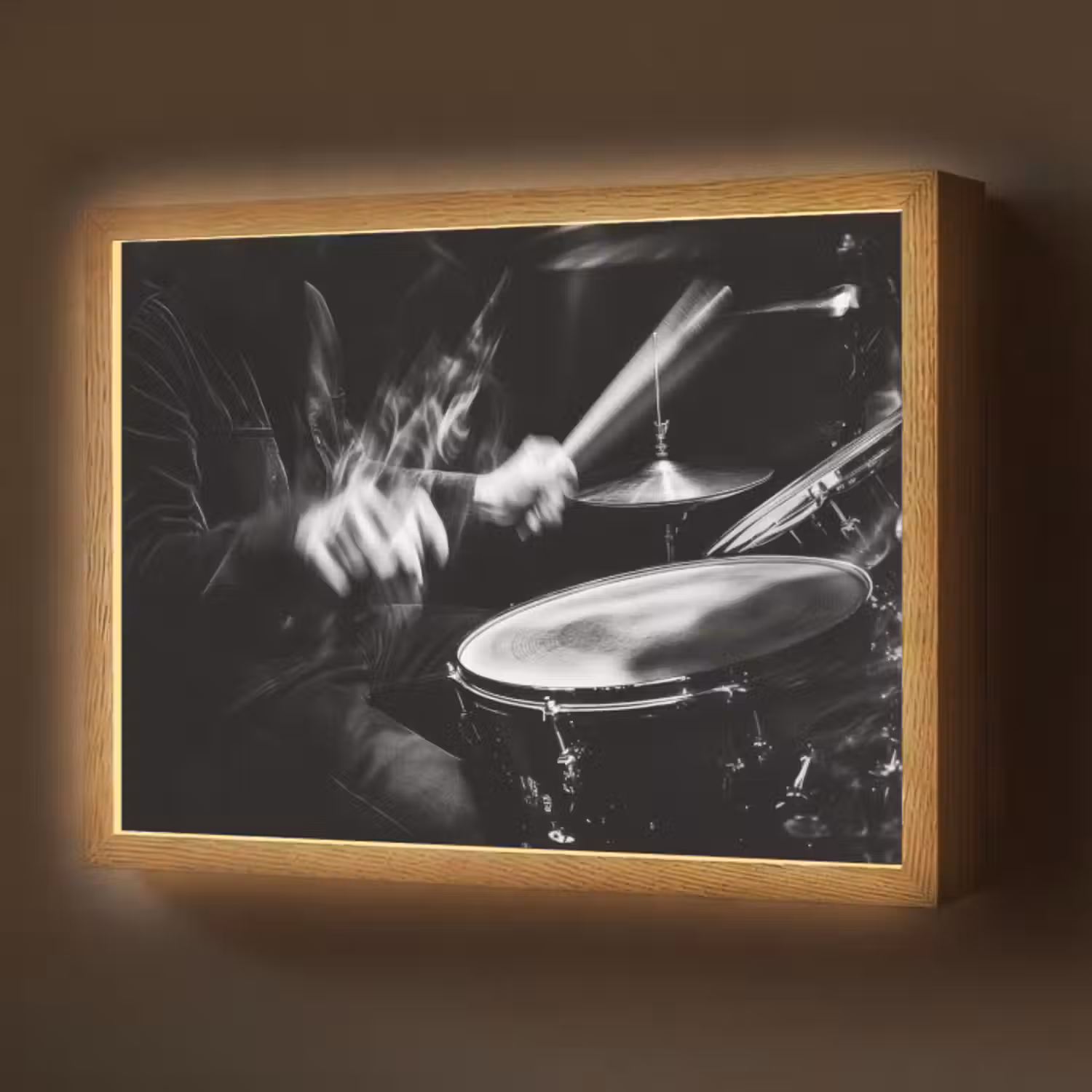 Lightbox - Wandlamp - Drummer - Zwart - Drumstel