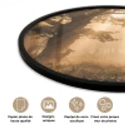 Hert - Bos - Mistig - Natuur - Goud Fotolijst rond zonder passe partout klein -closeup_FR