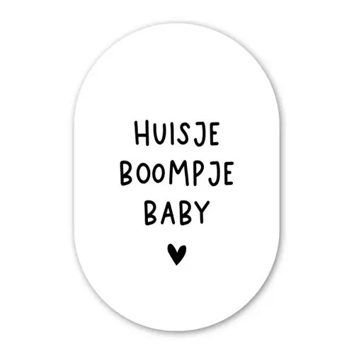 Huisje boompje baby - Spreuken - Quotes Wandcirkel Ovaal Forex klein -3d