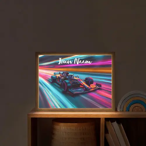 Formule 1 - Auto - Race - Jongens - Kleurrijk Light Box met batterij (Wandlamp kind) middel -sfeer1_kind