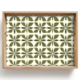 Botanisch - Retro - Groen Dienblad Rechthoek middel 911 -z3d_shopping