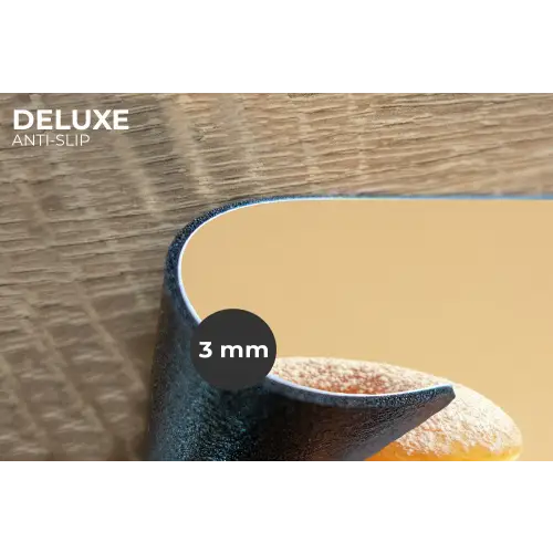 Donut - Romig - Poedersuiker - Beige Placemat vinyl groot -closeup