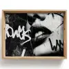 Gezicht - Mond - Graffiti - Zwart Dienblad Rechthoek middel -z3d_shopping