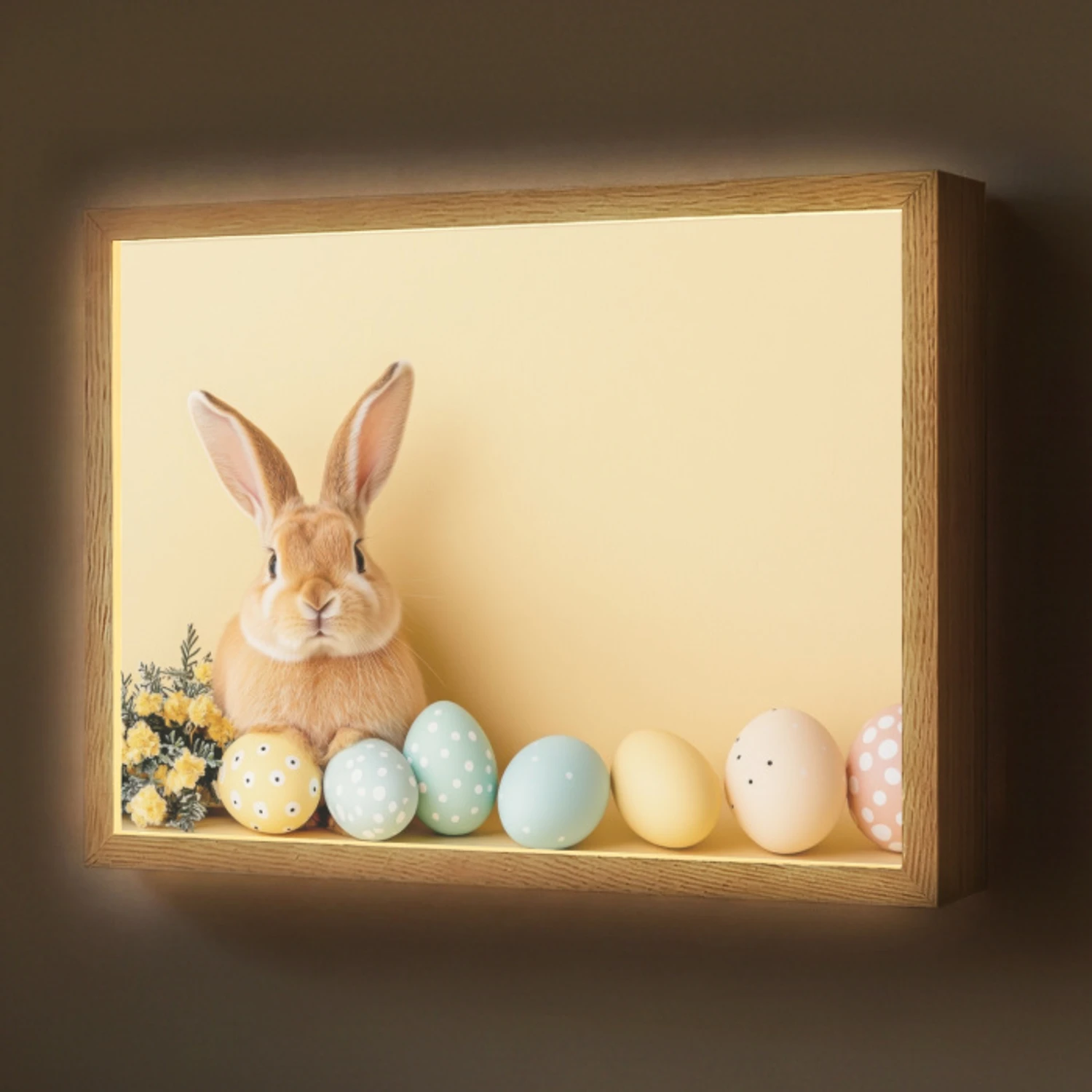 Eieren -  Konijn - Pasteltinten Light Box met batterij (Wandlamp) middel -z3d_website