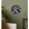 Kerstbal - Versierd - Blauw Wandcirkel behangsticker klein -sfeer2
