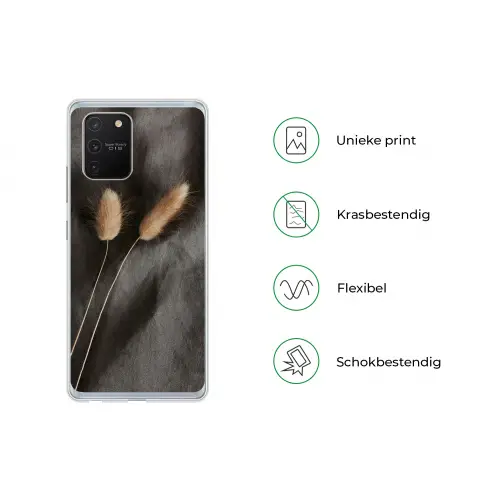 Pampasgras - Pluim - Zwart - Beige Telefoonhoesje Samsung Galaxy S10 Lite klein -specsS10Lite