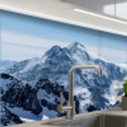 Landschap - Bergen - Sneeuw - Wit keuken achterwand 2 middel -zzzz3d_schuin