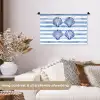 Vier schelpen - Blauw - Wit - Strepen Wandkleed katoen klein -sfeer1