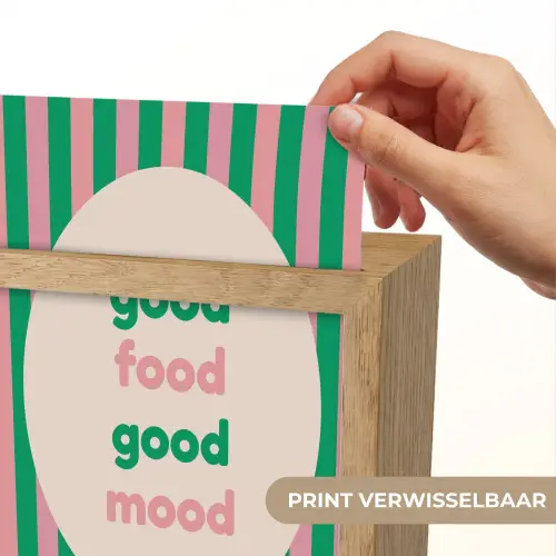 Gestreept - Quote - Ovaal - Roze Light Box met kabel (Wandlamp) klein -USP_websiteprintNL