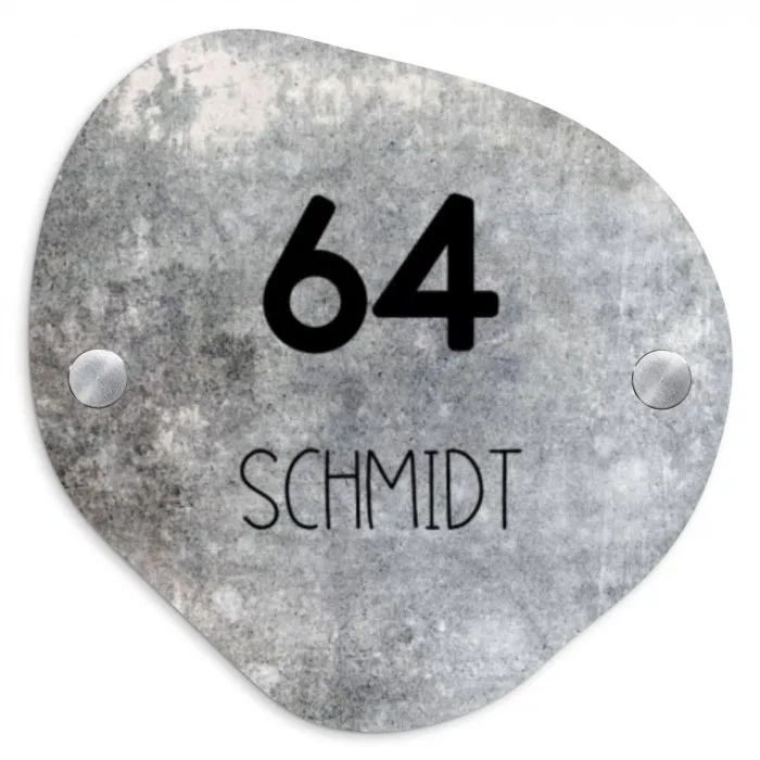 Beton - Modern Naambord Organisch middel -3d