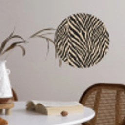 Zebra - Klassiek - Zwart Wandcirkel behangsticker klein 186 -sfeer3