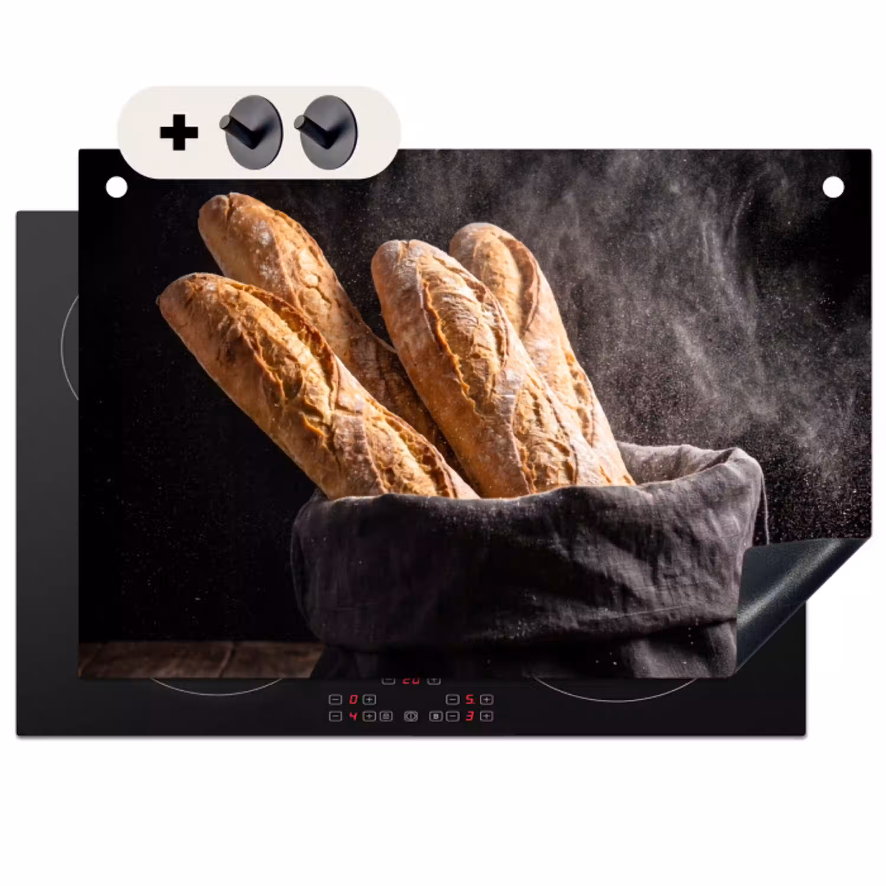Brood - Zak - Eten Inductie beschemer met haakjes klein -3d