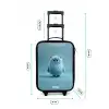 Blauw pluizig monster met hoorns Kinderkoffer - Zwart klein -productfoto_formaten