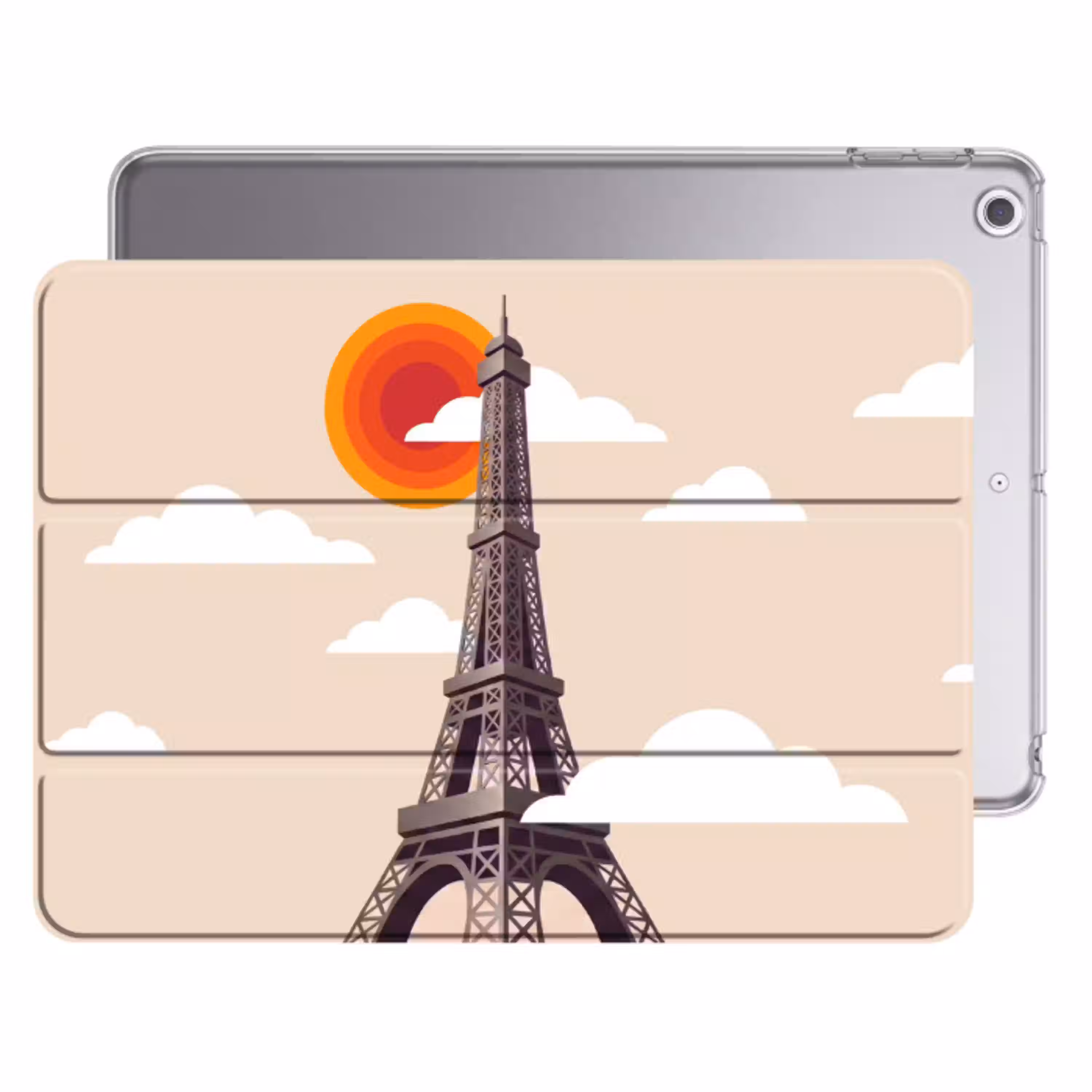 Eiffeltoren - Zon - Architectuur - Abstract - Beige Apple iPad 2017 middel -threedimensional_3d_global