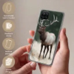 Edelhert - Gewei - Schildering - Rustiek Telefoonhoesje Samsung Galaxy A12 klein -sfeer3_NL