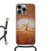 Abstract - Boom - Wit - Bladeren Hoesje iPhone 16 Pro Max met koord klein -3d
