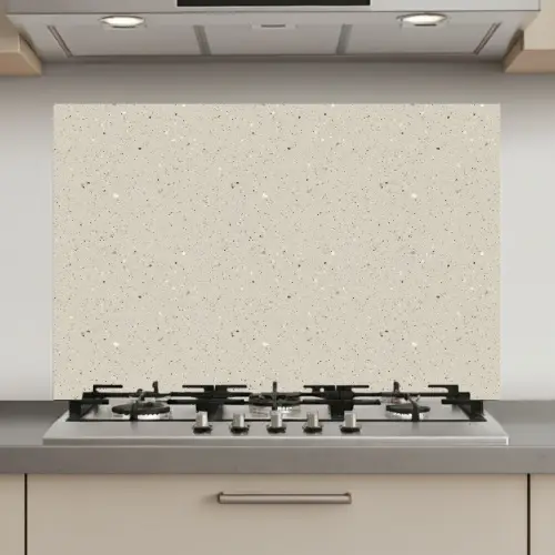 Lichtbeige - Terrazzo - Grijs keuken achterwand spatscherm klein 900 -3d_website