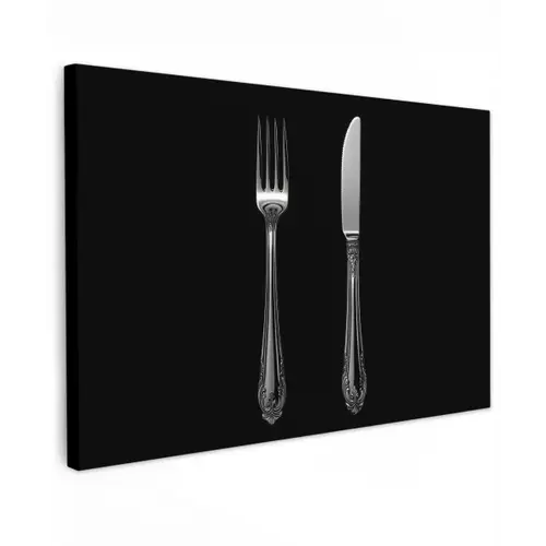 Vork - Mes - Zilver canvas 2cm klein -z3d