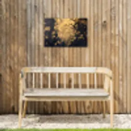 Bloemen - Takken - Goud - Sierlijk Tuinposter op houten frame 2 cm dik klein -sfeer4